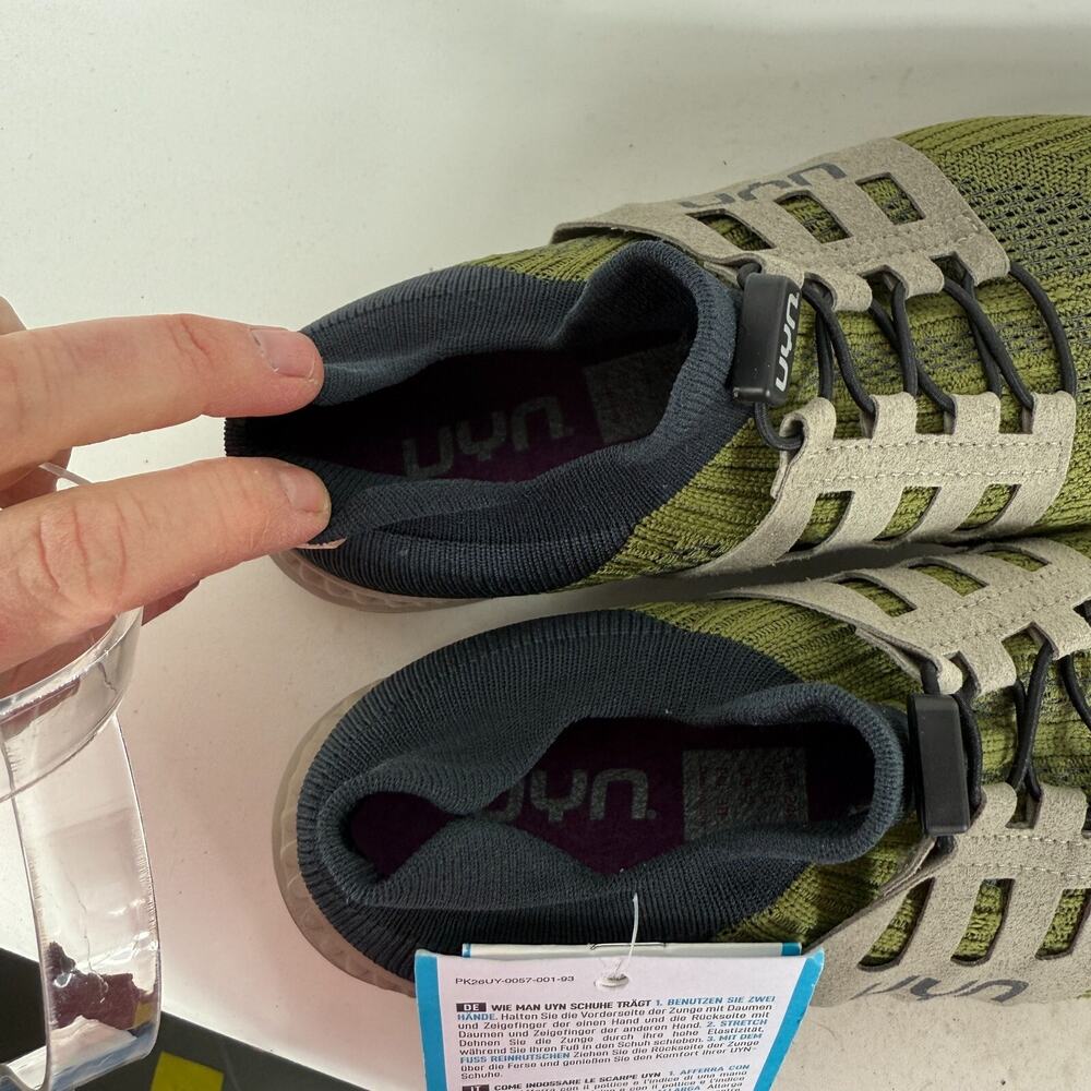 UYN Nature Tune Trainers Sneaker Womens size 7 Sage Carbon Slip On Low Top Shoes - Picture 9 of 10